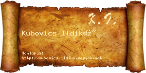 Kubovics Ildikó névjegykártya