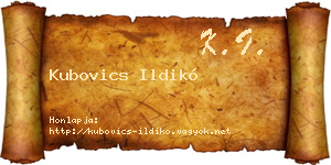 Kubovics Ildikó névjegykártya