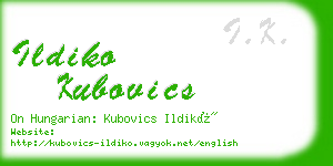 ildiko kubovics business card